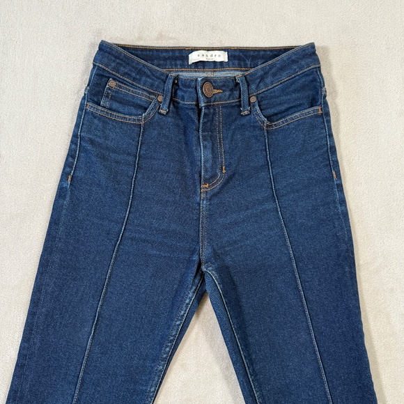Sandro Paris Jeans Womens Size EU38 Dark Blue Skinny High Waist Capri - Picture 2 of 13